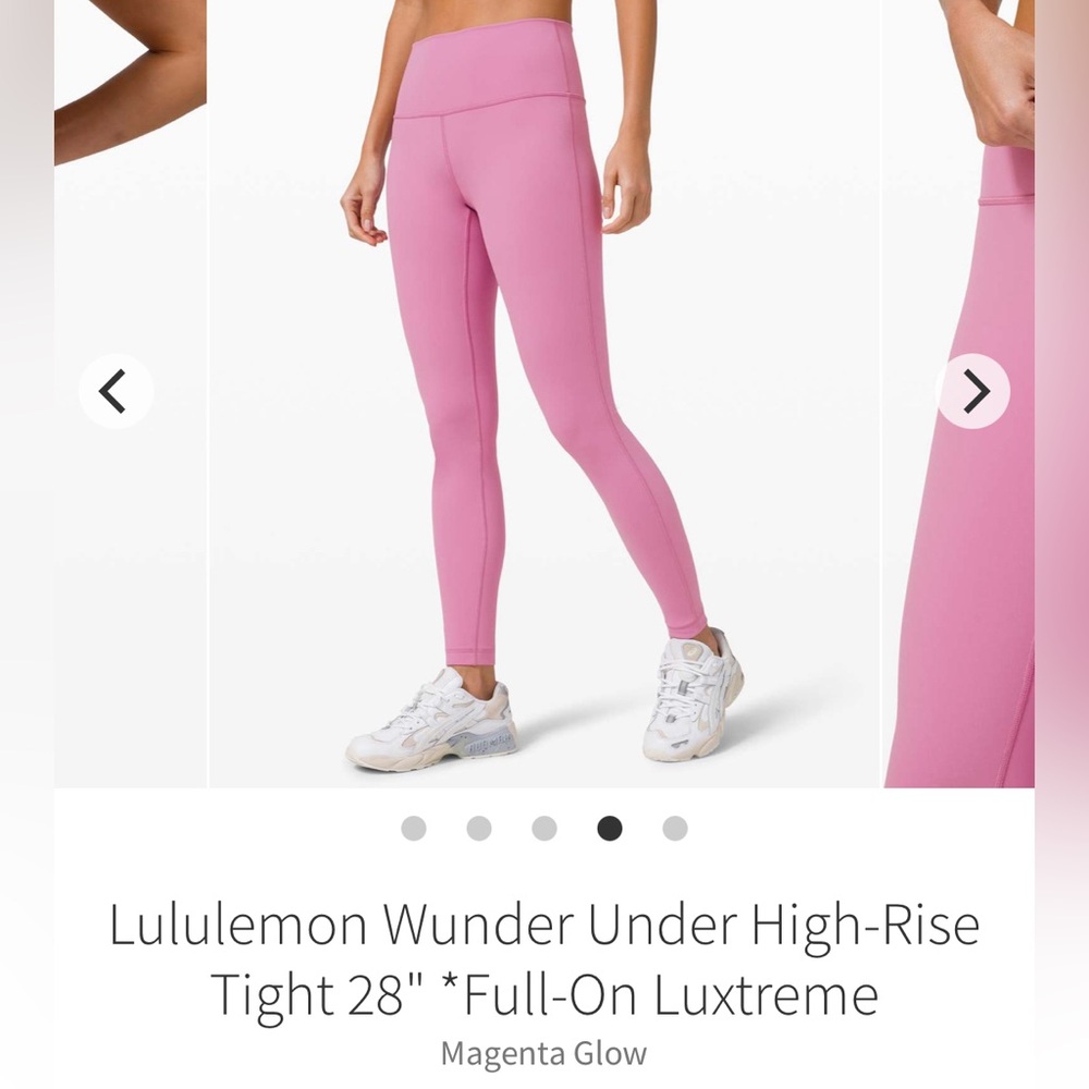 Lululemon Wunder Under Magenta Glow Leggings Size 4